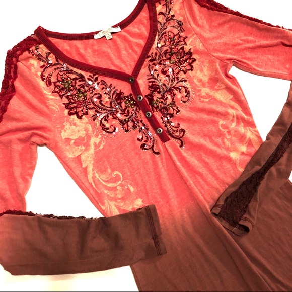 Miss Me Tops - Miss Me Ombré Blouse